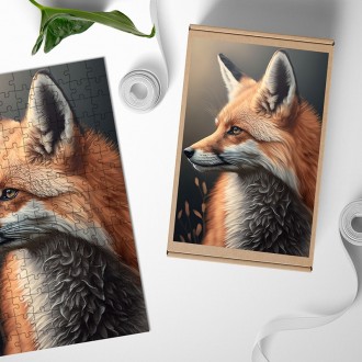 Dřevěné puzzle Liška