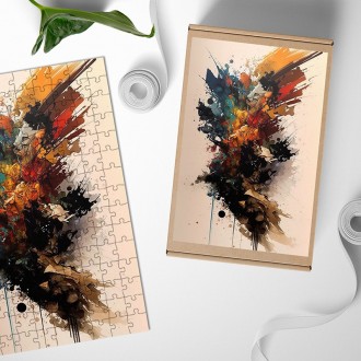 Dřevěné puzzle Moderní umění - barevná abstrakce 1