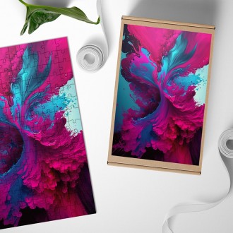 Dřevěné puzzle Barevný inkoust 2
