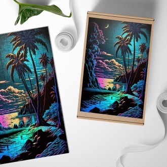 Dřevěné puzzle Magický ostrov