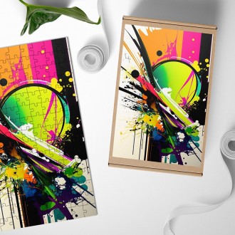 Dřevěné puzzle Barevná abstrakce 1