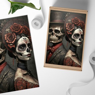 Dřevěné puzzle Día de Muertos 1