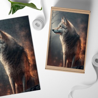 Dřevěné puzzle Duch vlka