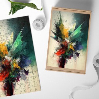 Dřevěné puzzle Moderní umění - barevná abstrakce