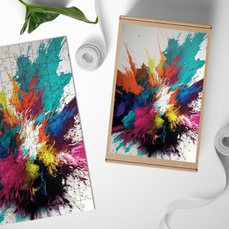 Dřevěné puzzle Exploze barev 2