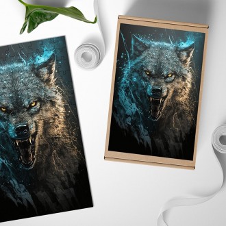 Dřevěné puzzle Hororový vlk