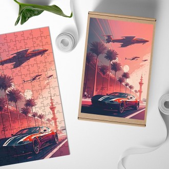 Dřevěné puzzle Moderní auto