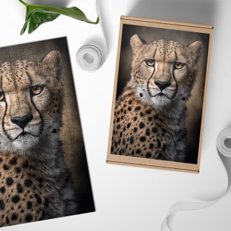 Dřevěné puzzle Gepard