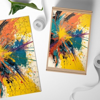 Dřevěné puzzle Exploze barev 1