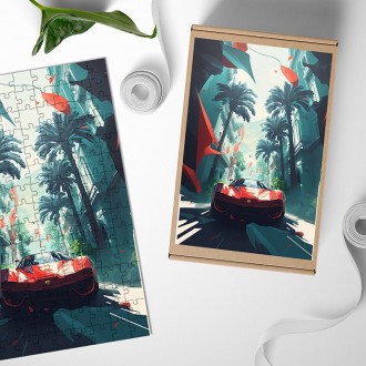 Dřevěné puzzle Supersport v ulicích