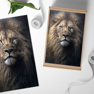 Dřevěné puzzle Lev