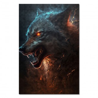 Dřevěné puzzle Zlý vlk