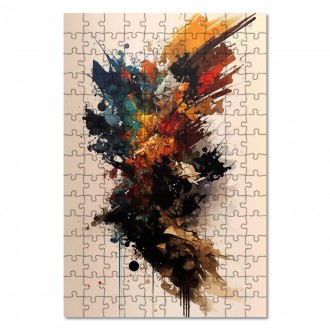 Dřevěné puzzle Moderní umění - barevná abstrakce 1