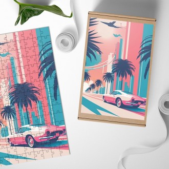 Dřevěné puzzle Sportovní vůz