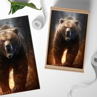 Dřevěné puzzle Grizzly