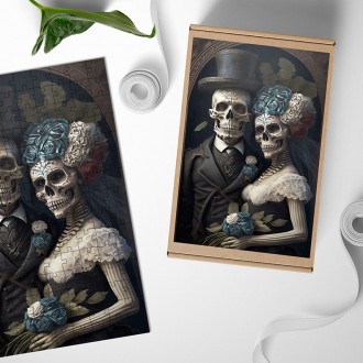 Dřevěné puzzle Živí mrtví