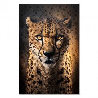 Dřevěné puzzle Gepard na lovu