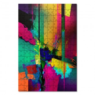 Dřevěné puzzle Moderní umění - barevné obrazce