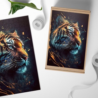 Dřevěné puzzle Tygří hlava