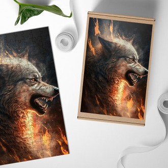 Dřevěné puzzle Fenrir