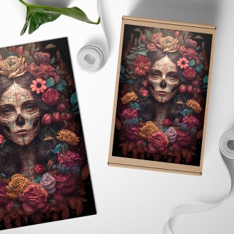 Dřevěné puzzle Santa Muerte 1