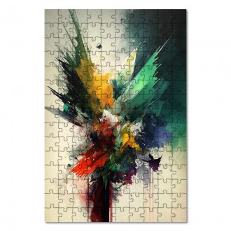 Dřevěné puzzle Moderní umění - barevná abstrakce