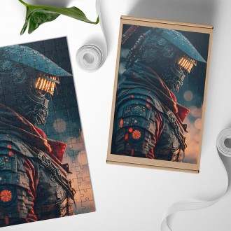 Dřevěné puzzle Samuraj z budoucnosti
