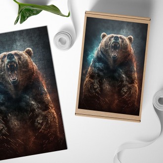 Dřevěné puzzle Duch medvěda grizzly