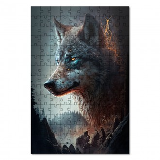Dřevěné puzzle Krajina vlků 3