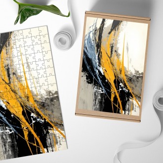 Dřevěné puzzle Moderní umění - barevné šmouhy