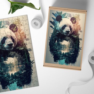 Dřevěné puzzle Ráj pro pandy