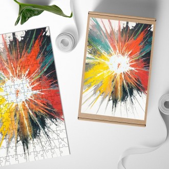 Dřevěné puzzle Exploze barev