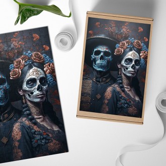 Dřevěné puzzle Día de Muertos