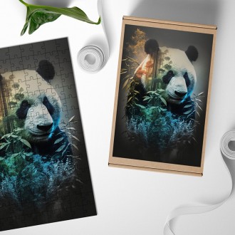 Dřevěné puzzle Panda