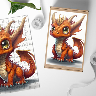Dřevěné puzzle Malý drak