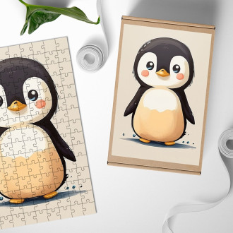 Dřevěné puzzle Malý tučňák