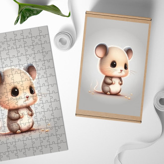 Dřevěné puzzle Malá myška