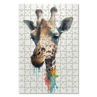 Dřevěné puzzle Graffiti žirafa