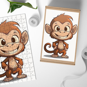 Dřevěné puzzle Malá opice