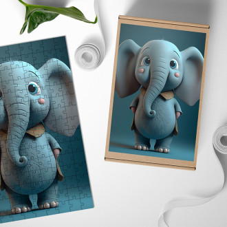Dřevěné puzzle Animovaný slon