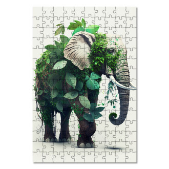 Dřevěné puzzle Přírodní slon