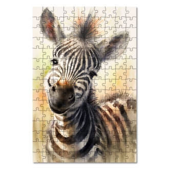Dřevěné puzzle Akvarelová zebra