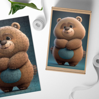 Dřevěné puzzle Animovaný medvěd