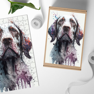 Dřevěné puzzle Graffiti pes