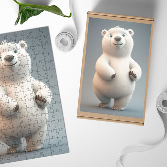 Dřevěné puzzle Animovaný lední medvěd