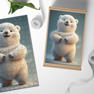 Dřevěné puzzle Roztomilý lední medvěd