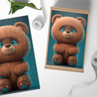 Dřevěné puzzle Animovaný medvídek