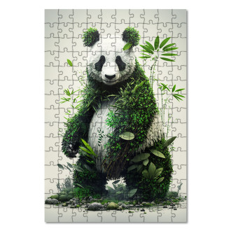 Dřevěné puzzle Přírodní panda