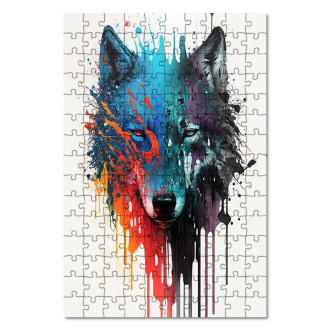 Dřevěné puzzle Graffiti vlk