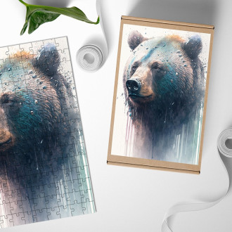 Dřevěné puzzle Graffiti medvěd